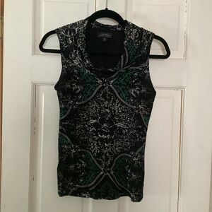 Chic Black and Green Women's Tank Top